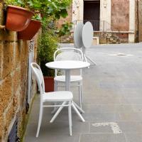 Marcel Bistro Set with Sky 24" Round Folding Table White S257121-WHI-