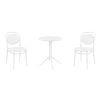 Marcel Bistro Set with Sky 24" Round Folding Table White S257121-WHI - 1