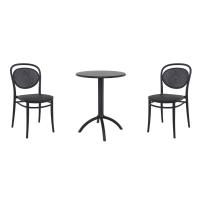 Marcel Bistro Set with Octopus 24" Round Table Black S257160-BLA