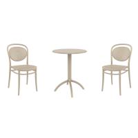 Marcel Bistro Set with Octopus 24" Round Table Taupe S257160-DVR