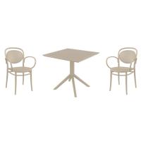 Marcel XL Dining Set with Sky 31" Square Table Taupe S258106-DVR-