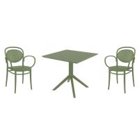 Marcel XL Dining Set with Sky 31" Square Table Olive Green S258106-OLG