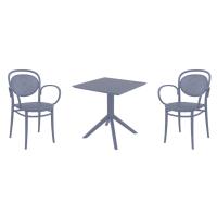 Marcel XL Dining Set with Sky 27" Square Table Dark Gray S258108-DGR