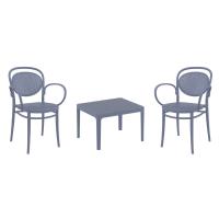 Marcel XL Conversation Set with Sky 24" Side Table Dark Gray S258109-DGR