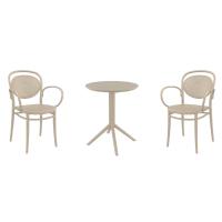 Marcel XL Bistro Set with Sky 24" Round Folding Table Taupe S258121-DVR-