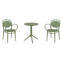 Marcel XL Bistro Set with Sky 24" Round Folding Table Olive Green S258121-OLG-