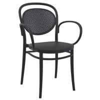 Marcel XL Bistro Set with Octopus 24" Round Table Black S258160-BLA - 1