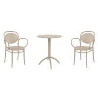 Marcel XL Bistro Set with Octopus 24" Round Table Taupe S258160-DVR