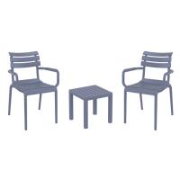 Paris Conversation Set with Ocean Side Table Dark Gray S282066-DGR