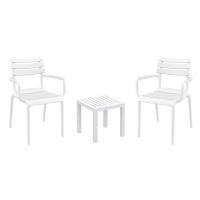 Paris Conversation Set with Ocean Side Table White S282066-WHI-