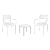 Paris Conversation Set with Ocean Side Table White S282066-WHI