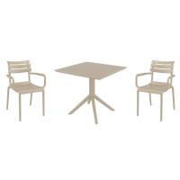 Paris Dining Set with Sky 31" Square Table Taupe S282106-DVR-