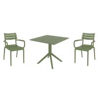 Paris Dining Set with Sky 31" Square Table Olive Green S282106-OLG-