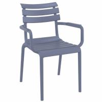 Paris Bistro Set with Sky 24" Square Folding Table Dark Gray S282114-DGR - 1