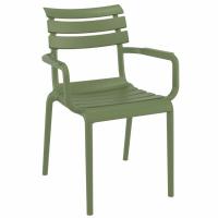 Paris Bistro Set with Sky 24" Square Folding Table Olive Green S282114-OLG - 1