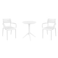 Paris Bistro Set with Sky 24" Round Folding Table White S282121-WHI-