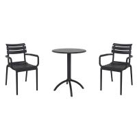 Paris Bistro Set with Octopus 24" Round Table Black S282160-BLA