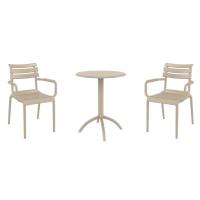 Paris Bistro Set with Octopus 24" Round Table Taupe S282160-DVR-
