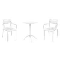 Paris Bistro Set with Octopus 24" Round Table White S282160-WHI