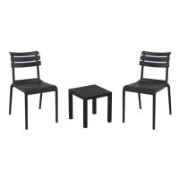 Helen Conversation Set with Ocean Side Table Black S284066-BLA