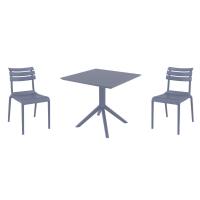 Helen Dining Set with Sky 31" Square Table Dark Gray S284106-DGR-