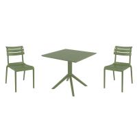 Helen Dining Set with Sky 31" Square Table Olive Green S284106-OLG-