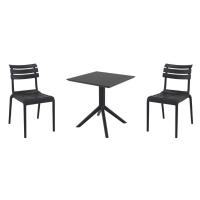 Helen Dining Set with Sky 27" Square Table Black S284108-BLA