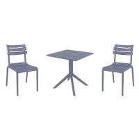 Helen Dining Set with Sky 27" Square Table Dark Gray S284108-DGR-
