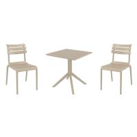 Helen Dining Set with Sky 27" Square Table Taupe S284108-DVR