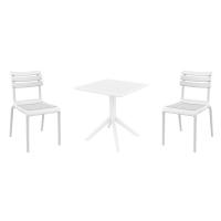 Helen Dining Set with Sky 27" Square Table White S284108-WHI-