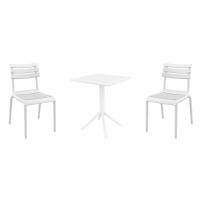 Helen Bistro Set with Sky 24" Square Folding Table White S284114-WHI-