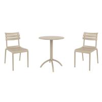 Helen Bistro Set with Octopus 24" Round Table Taupe S284160-DVR-
