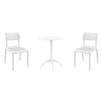 Helen Bistro Set with Octopus 24" Round Table White S284160-WHI-