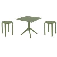 Tom Dining Set with Sky 31" Square Table Olive Green S286106-OLG-