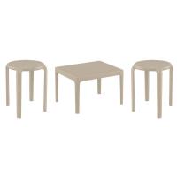 Tom Conversation Set with Sky 24" Side Table Taupe S286109-DVR-