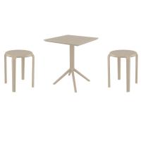 Tom Bistro Set with Sky 24" Square Folding Table Taupe S286114-DVR