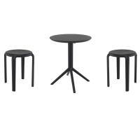 Tom Bistro Set with Sky 24" Round Folding Table Black S286121-BLA