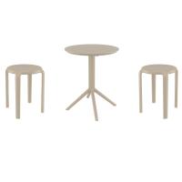 Tom Bistro Set with Sky 24" Round Folding Table Taupe S286121-DVR