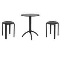 Tom Bistro Set with Octopus 24" Round Table Black S286160-BLA