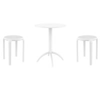 Tom Bistro Set with Octopus 24" Round Table White S286160-WHI