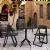 ISP0791S-BLA-BLA Dream Folding Outdoor Bistro Set with 2 Chairs Black 0787790900092
