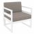 ISP131-WHI-CTA Mykonos Patio Club Chair White with Taupe Cushion 0787790379331