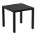 ISP164-BLA Ares Resin Square Dining Table Black 31 inch 8697443556618