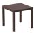 ISP164-BRW Ares Resin Square Dining Table Brown 31 inch 8697443556632