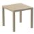 ISP164-DVR Ares Resin Square Dining Table Taupe 31 inch 8697443556649
