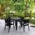 ISP1642S-BLA Artemis Resin Square Dining Set with 4 Arm Chairs Black 0019962010620