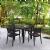 ISP1642S-BRW Artemis Resin Square Dining Set with 4 Arm Chairs Brown 0019962010729