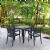 ISP1642S-DGR Artemis Resin Square Dining Set with 4 Arm Chairs Dark Gray 0019962010828