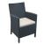 ISP806-DG California Resin Wickerlook Chair Dark Gray with Natural Cushion 8697443553440