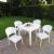 ISP8181S-WH Daytona Wickerlook Square Dining Set 5 Piece White with Side Chairs 0019962018428